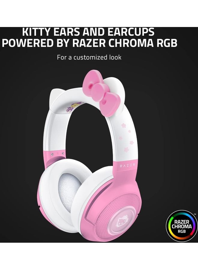 Razer Kraken BT Headset: Bluetooth 5.0-40ms Low Latency Connection - Custom-Tuned 40mm Drivers - Beamforming Microphone - Powered by Razer Chroma - Hello Kitty & Friends Edition