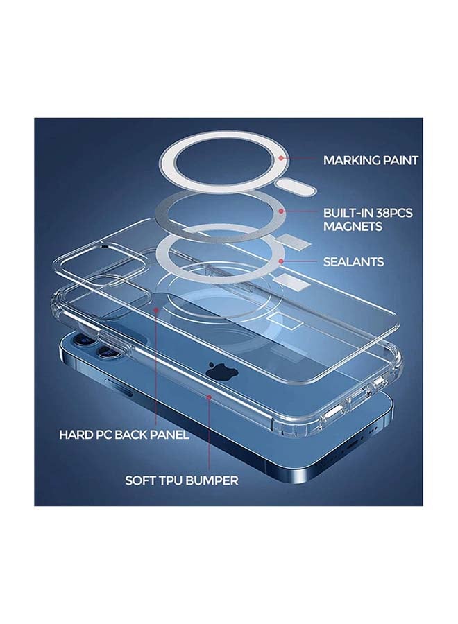 MARGOUN - Magsafe Magnetic Wireless Charging Compatible Transparent Cover For Apple iPhone 12 Clear - Image 1