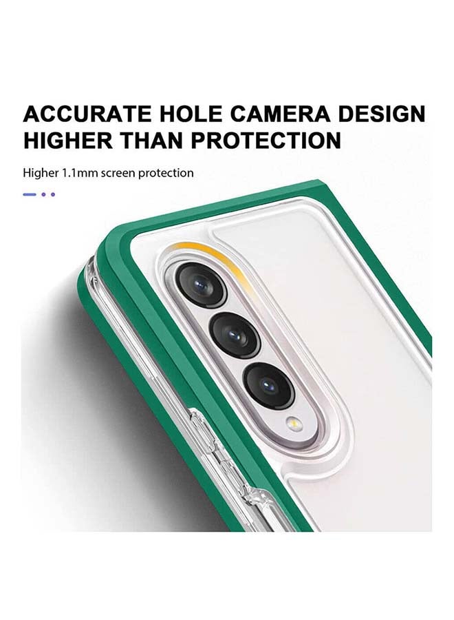 MARGOUN Clear Hybrid Case for Samsung Galaxy Z Fold 3 5G Shockproof Soft TPU Cover with Anti-Drop Hard PC Bumper 7.6 inch Green  - Image 4