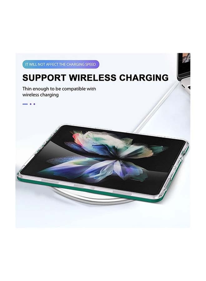 MARGOUN Clear Hybrid Case for Samsung Galaxy Z Fold 3 5G Shockproof Soft TPU Cover with Anti-Drop Hard PC Bumper 7.6 inch Green  - Image 5
