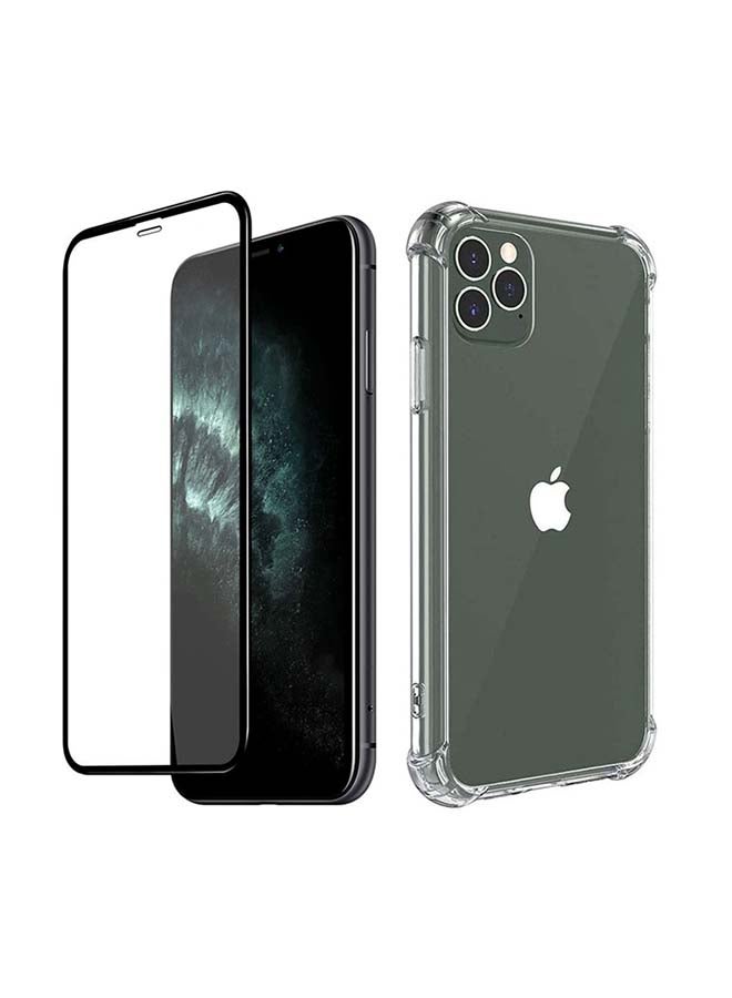 مارجون مجموعة غطاء حماية غوريلا مضاد للصدمات مع لاصقة حماية للشاشة من قطعتين لهاتف آيفون 12 برو مقاس 6.1 بوصة من قطعتين شفاف - Image 1