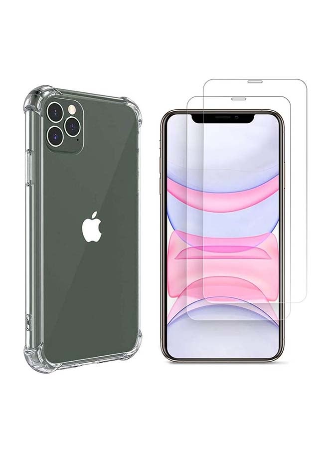 MARGOUN 3Pack Shockproof Gorilla Bumper Case and Screen Protector for iPhone 12 Pro Max 6.5 inch Clear - Image 1