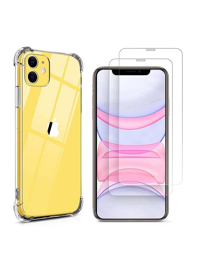 MARGOUN 3Pack Shockproof Gorilla Bumper Case and Screen Protector for iPhone 12 Mini 5.4 inch Clear - Image 1