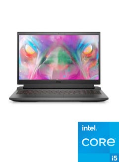 DELL 5511 G15 Gaming Laptop With 15.6-Inch FHD Display, Core i5-11400H Processor/8GB RAM/512GB SSD/4GB Nvidia GeForce RTX 3050 Graphics Card/DOS English Dark Shadow Black  - Image 1