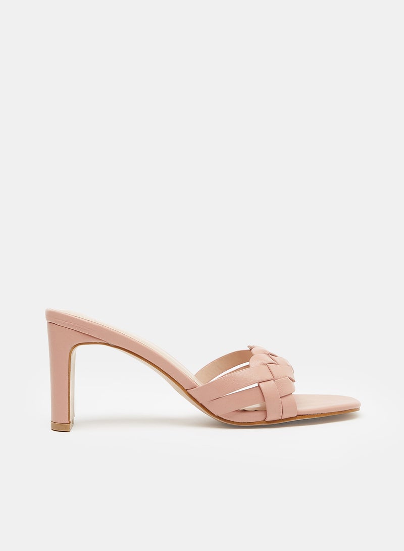 Jove Fashionable Casual Heeled Sandals Nude Pink - Image 1