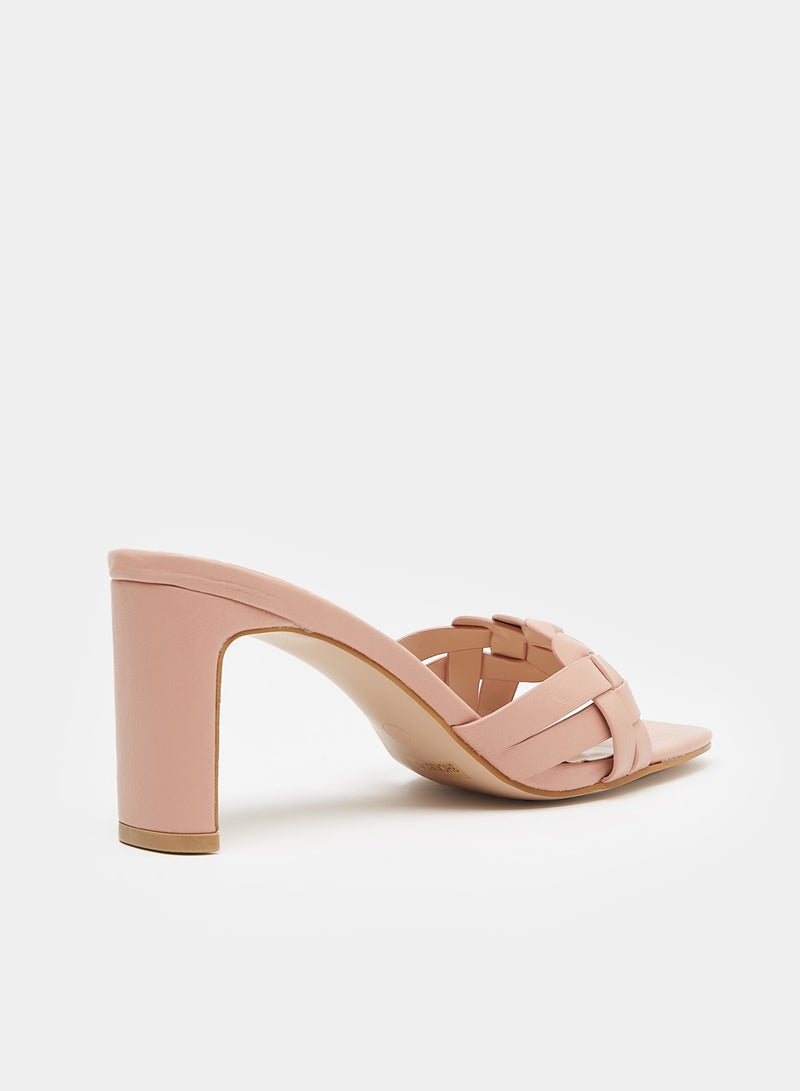 Jove Fashionable Casual Heeled Sandals Nude Pink - Image 2