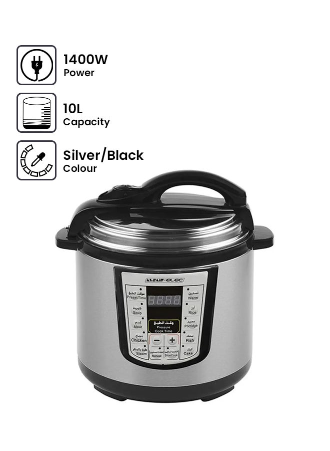 ALSAIF-ELEC - Electric Rice Cooker 10L 10.0 L 1400.0 W E04103 Silver/Black - Image 1