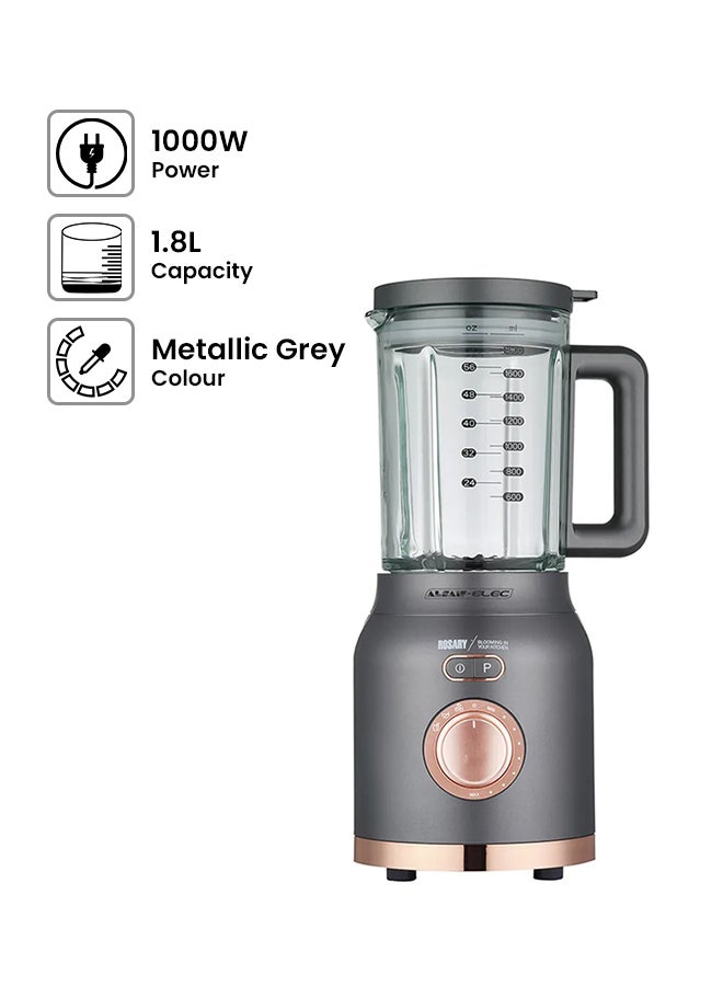 ALSAIF-ELEC - Titanium Professional Blender 1.8 L 1000.0 W E06002 Metallic Grey - Image 1
