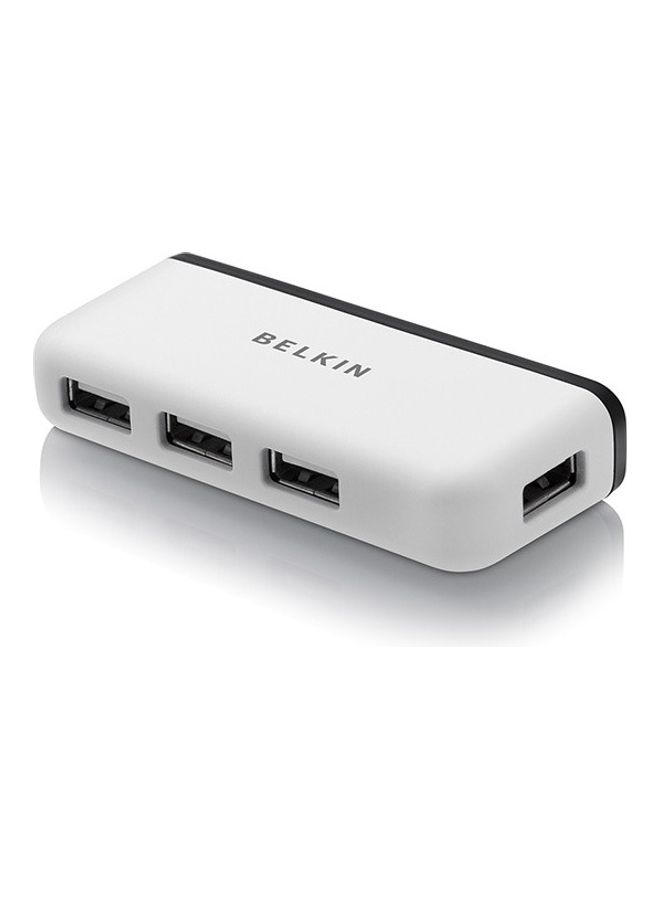 belkin Belkin Travel 4-Port USB 2.0 Hub with Built-In Cable Management (White) White  - Image 2