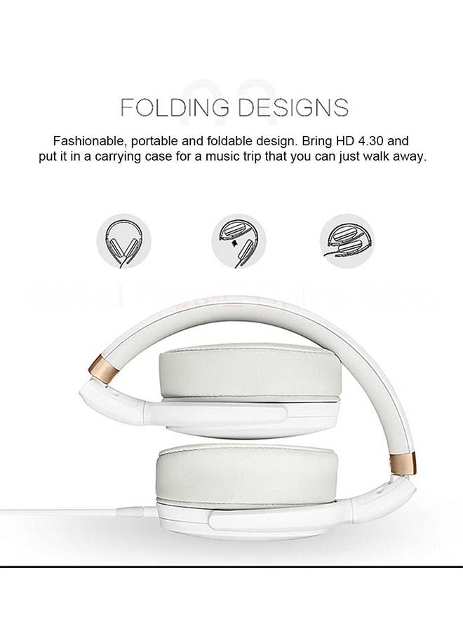 Sennheiser - HD 4.30i Over-Ear Headphones Wired Stereo Music Earphone Foldable Sport Bass Headset for iOS Android Devices White - Image 1