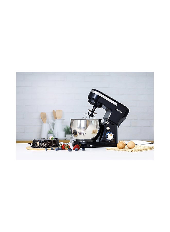 GEEPAS - 2 in 1 Electric Hand & Stand Mixer | 5L Stainless Steel Mixing Bowl for Bread & Dough | 6 Speed Control, Eject Button, Turbo Function | A Pair of Beaters & Dough Hooks 5 L 1000 W GSM43038UK Black - Image 1