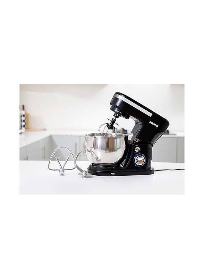 GEEPAS - 2 in 1 Electric Hand & Stand Mixer | 5L Stainless Steel Mixing Bowl for Bread & Dough | 6 Speed Control, Eject Button, Turbo Function | A Pair of Beaters & Dough Hooks 5 L 1000 W GSM43038UK Black - Image 1