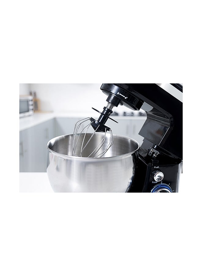GEEPAS - 2 in 1 Electric Hand & Stand Mixer | 5L Stainless Steel Mixing Bowl for Bread & Dough | 6 Speed Control, Eject Button, Turbo Function | A Pair of Beaters & Dough Hooks 5 L 1000 W GSM43038UK Black - Image 1