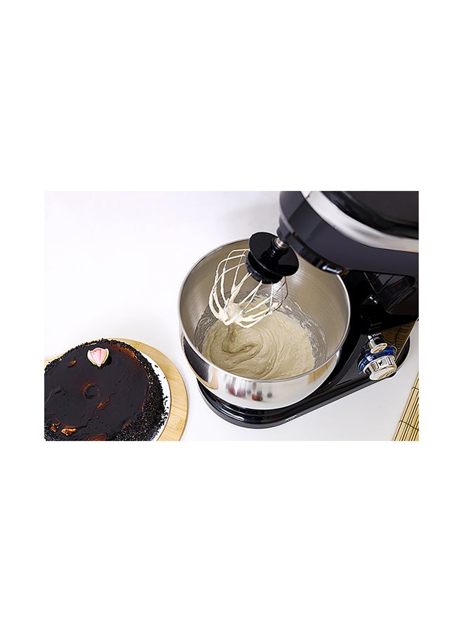 GEEPAS - 2 in 1 Electric Hand & Stand Mixer | 5L Stainless Steel Mixing Bowl for Bread & Dough | 6 Speed Control, Eject Button, Turbo Function | A Pair of Beaters & Dough Hooks 5 L 1000 W GSM43038UK Black - Image 1