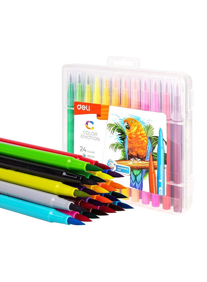 Deli 24-Piece Water Color Felt Pen Set Multicolour - Image 2
