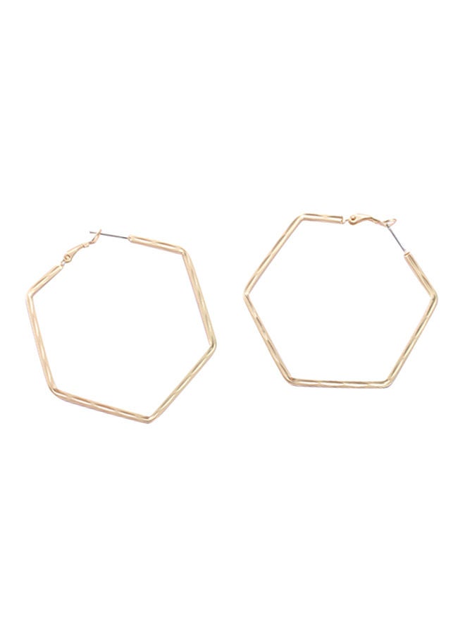 XIMI VOGUE - Geometric Hexagon Hoop Earrings - Image 1