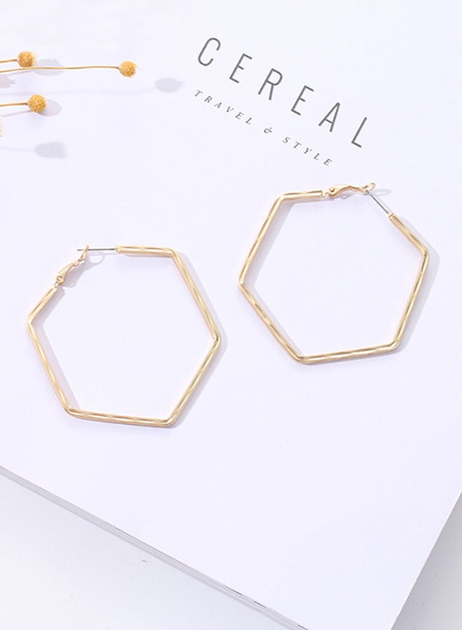 XIMI VOGUE - Geometric Hexagon Hoop Earrings - Image 1