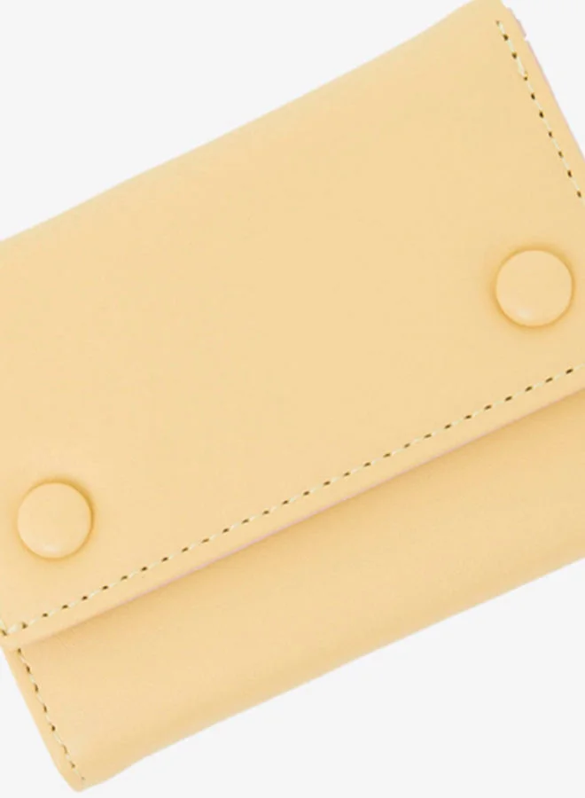 R&B Bi Fold Pu Casual Womens Square Wallet Beige