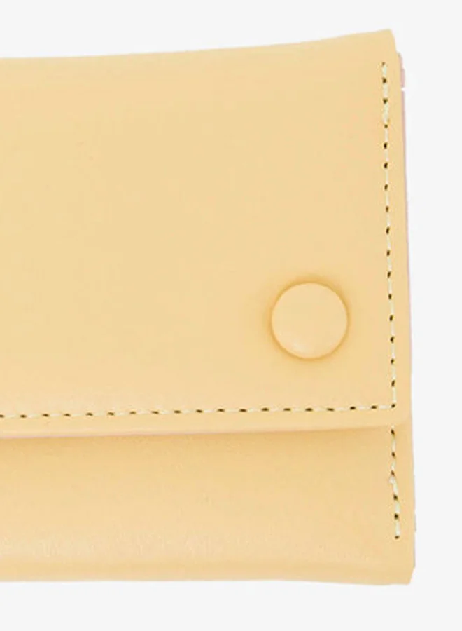R&B Bi Fold Pu Casual Womens Square Wallet Beige