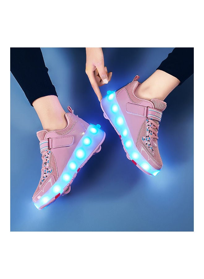 كيدل سنيكرز رياضي مضيء للتزحلق للأطفال بعجلات مزدوجة وقابل للشحن للأولاد والبنات 38قدم - Image 5