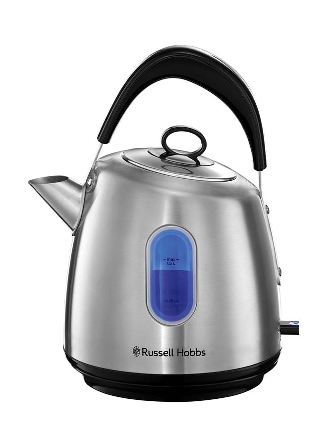 Russell Hobbs - 2200W Traditional 1.5L Electric Kettle Brushed Stainless Steel, Pull-Off Lid, Perfect Pour Spout, 360-Degree Rotational Base 1.5 L 2200 W 28130 Silver - Image 1