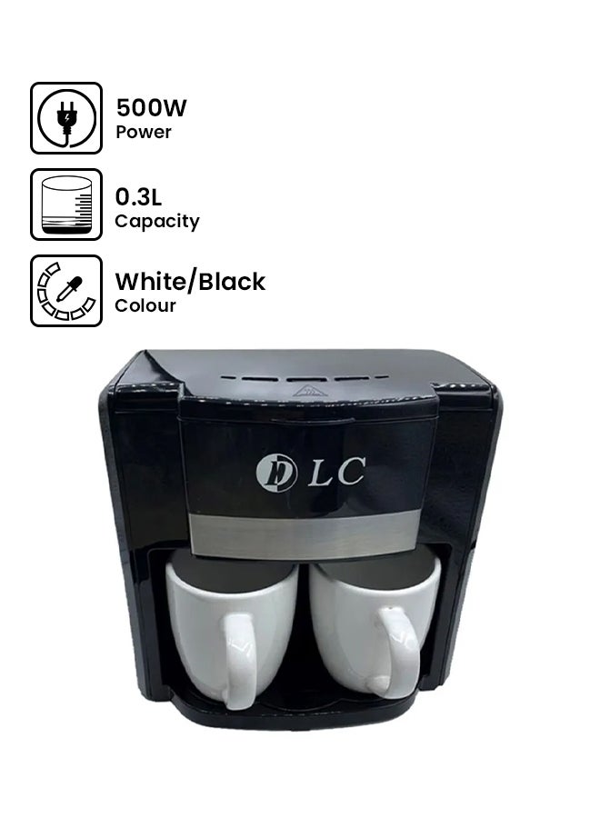 دي إل سي  - ماكينة صنع القهوة 0.3 L 500.0 W DLC-CM7312 أسود/ أبيض - Image 1