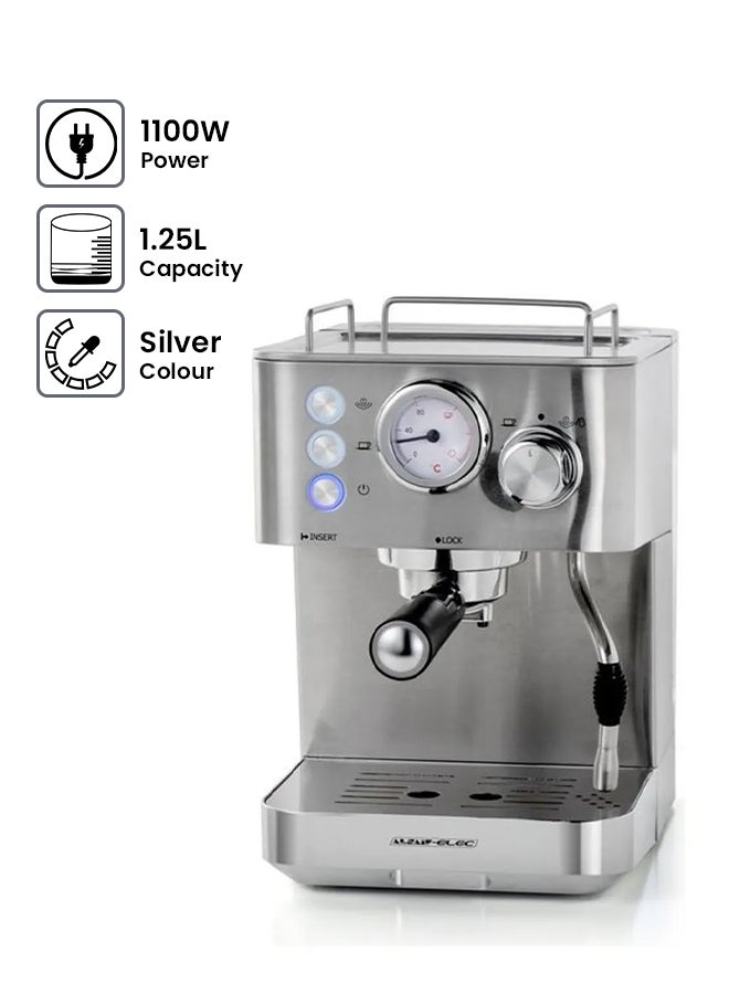 ALSAIF-ELEC Coffee Maker 1.25 L 1100 W E03442 Silver  - Image 1