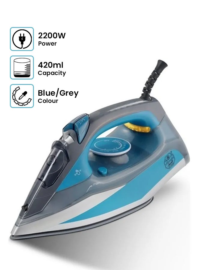 السيف  مكواة بخار 420.0 ml 2200.0 W E05212 أزرق/رمادي - Image 1