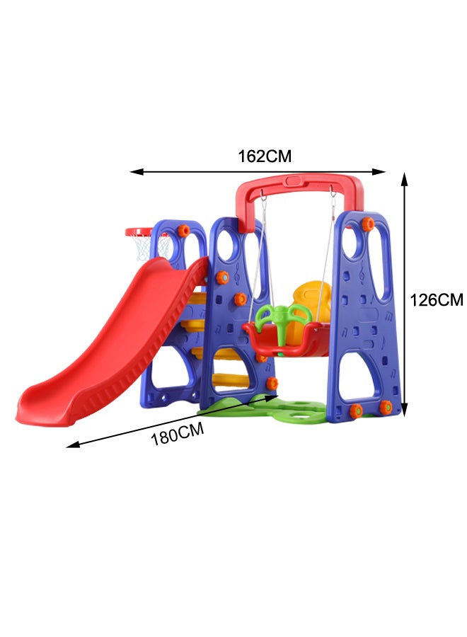 SHA - 3-In-1 Adjustable Swing And Slide With Basketball Game Learning Education Toy Set 180x162x126cm - Image 1