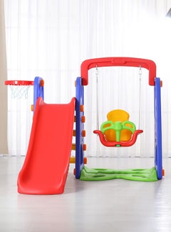 SHA 3-In-1 Adjustable Swing And Slide With Basketball Game Learning Education Toy Set 180x162x126cm  - Image 3