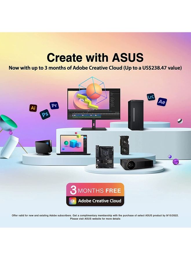 ASUS - 27 inch ProArt 4K HDR UHD (3840 x 2160) Monitor, IPS, 100% sRGB/Rec. 709, USB-C DisplayPort HDMI USB Hub, Calman Verified, Tilt Pivot Swivel Height Adjustable | Creative/Creator focus/Color focus | 90LM06M1-B01170 PA279CV Black/Silver - Image 1