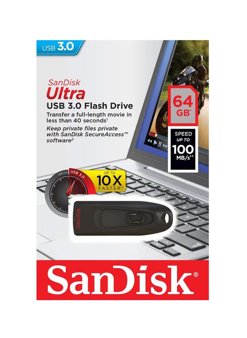 سانديسك فلاش درايف USB 3.0 ألترا بسرعة 100 ميجابايت/ ثانية طراز SDCZ48-064G-U46 64 GB  - Image 5