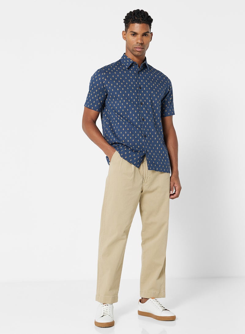 Ted Baker - Diamond Print Shirt Navy - Image 1