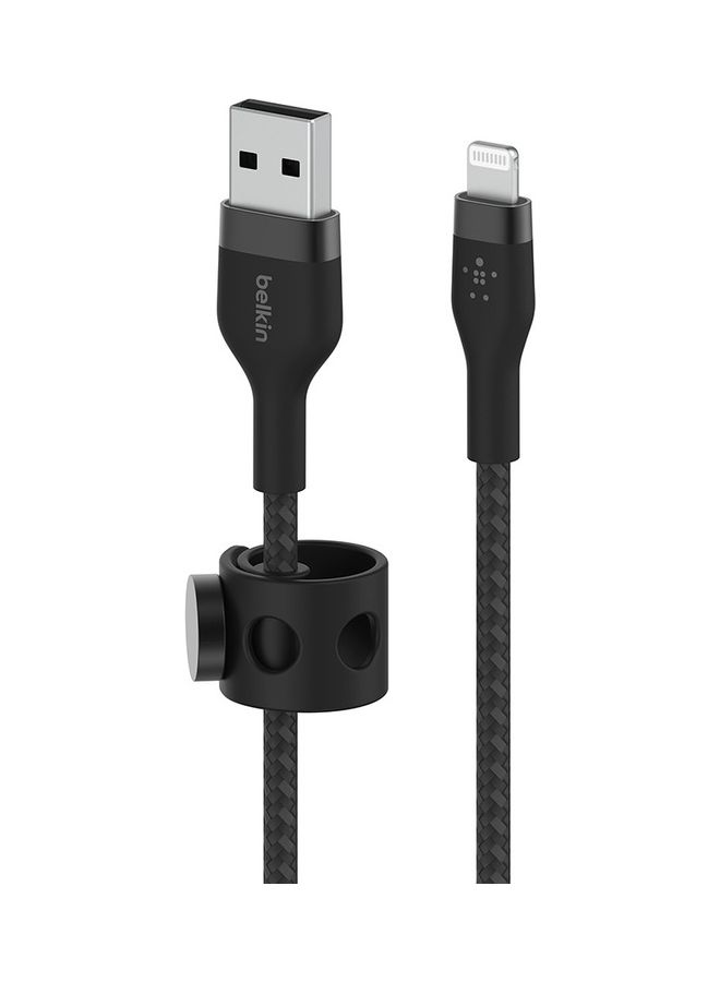 belkin - Boost Charge Pro Flex Braided USB Type A To Lightning Cable (1M/3.3FT),MFi Certified Charging Cable For iPhone 14/14 Plus,13,12,Pro,Max,Mini,SE,iPad And More Black - Image 1