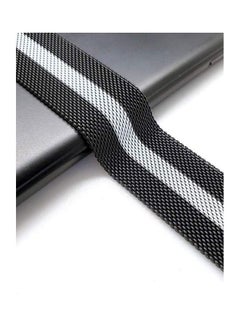 MARGOUN Stainless Steel Milanese Loop Mesh Band for Apple Watch 7/6/SE/5/4/3/2/1 42mm/44mm/45mm Black/White  - Image 3