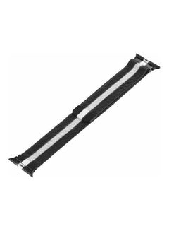 MARGOUN Stainless Steel Milanese Loop Mesh Band for Apple Watch 7/6/SE/5/4/3/2/1 42mm/44mm/45mm Black/White  - Image 4
