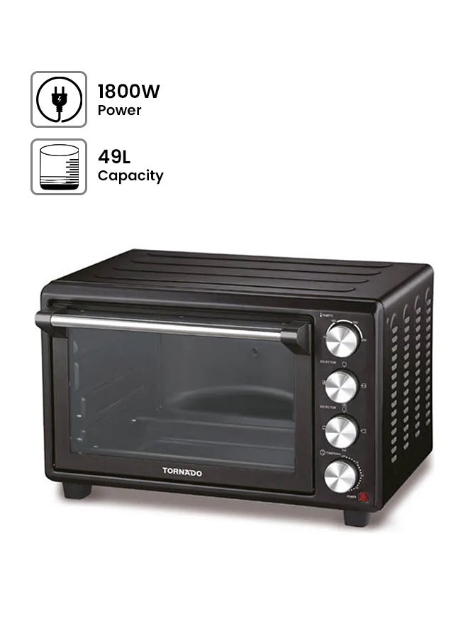 تورنيدو - فرن بمروحة للشواية 49 L 1800 W TEO-49KD-BK أسود - Image 1
