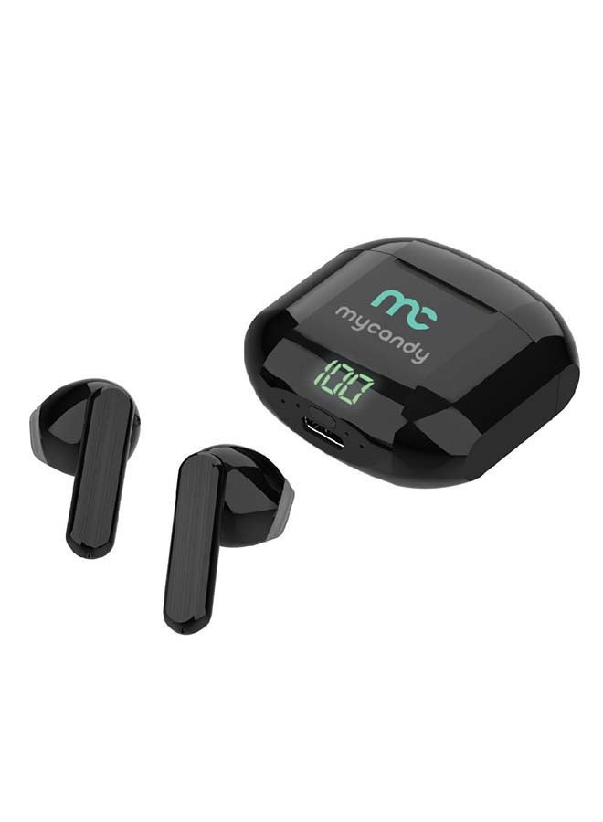 TWS175 Ultra Compact True Wireless Earbuds With Digital Battery Level Display Black