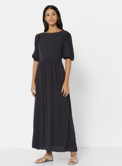 Puff Sleeve Maxi Dress Phantom
