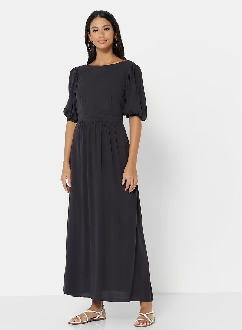 VERO MODA - Puff Sleeve Maxi Dress Phantom - Image 1