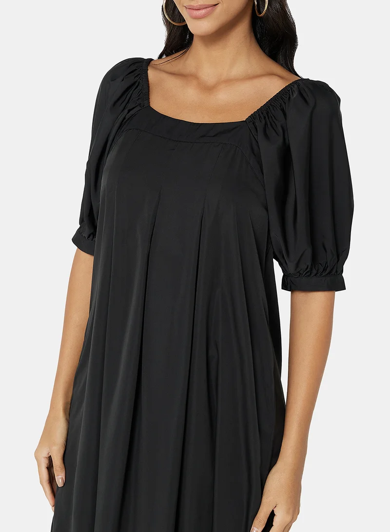 VERO MODA Square Neck Midi Dress Black