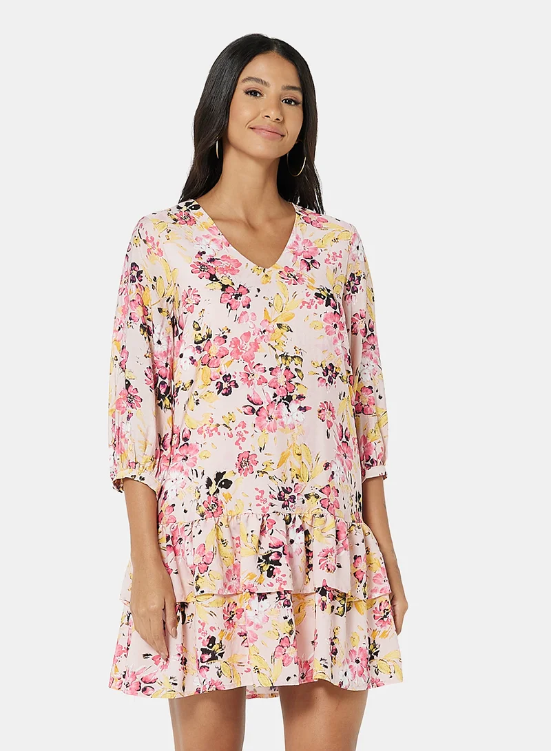 VERO MODA Floral Tier Hem Dress