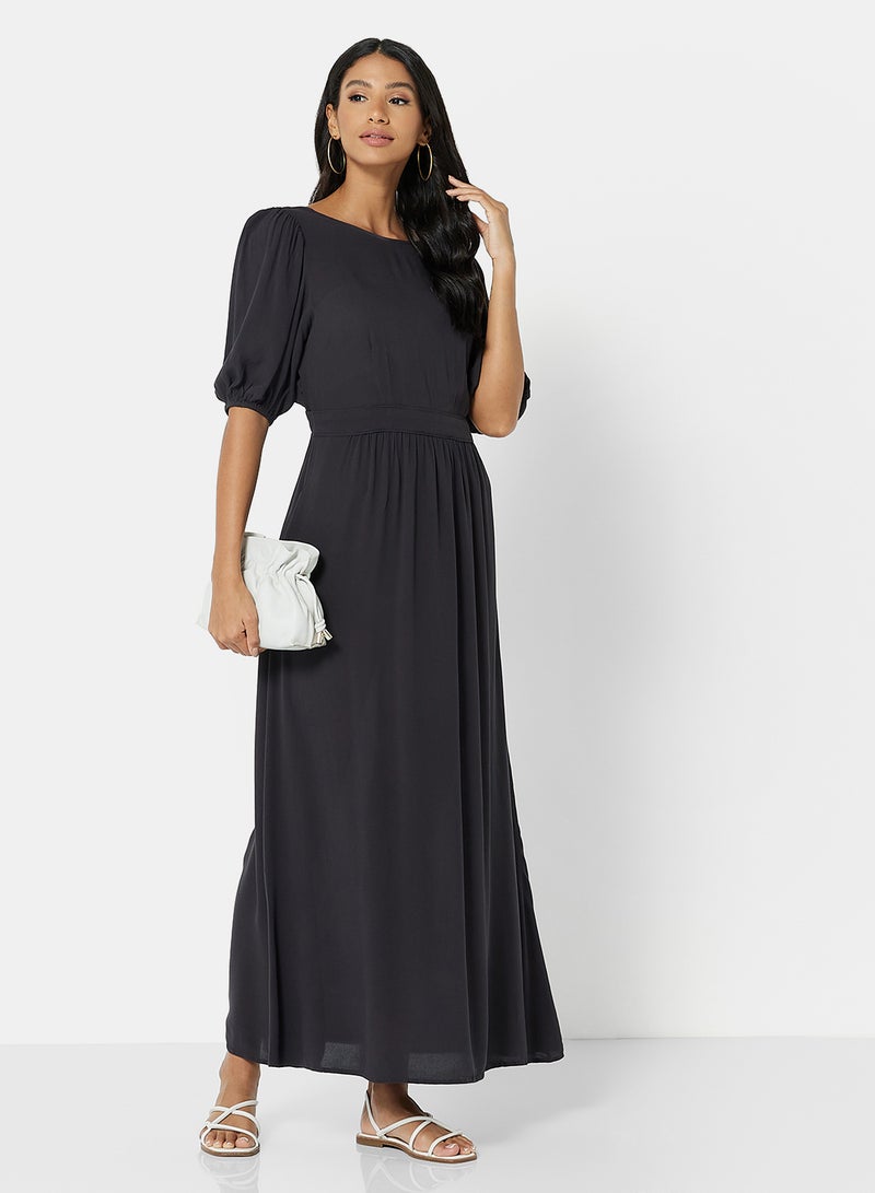VERO MODA - Puff Sleeve Maxi Dress Phantom - Image 1