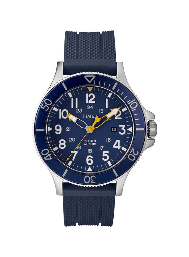 تيميكس ساعة يد بعقارب وسوار من السيليكون مقاومة للماء طراز TW2R60700 men  - Image 1