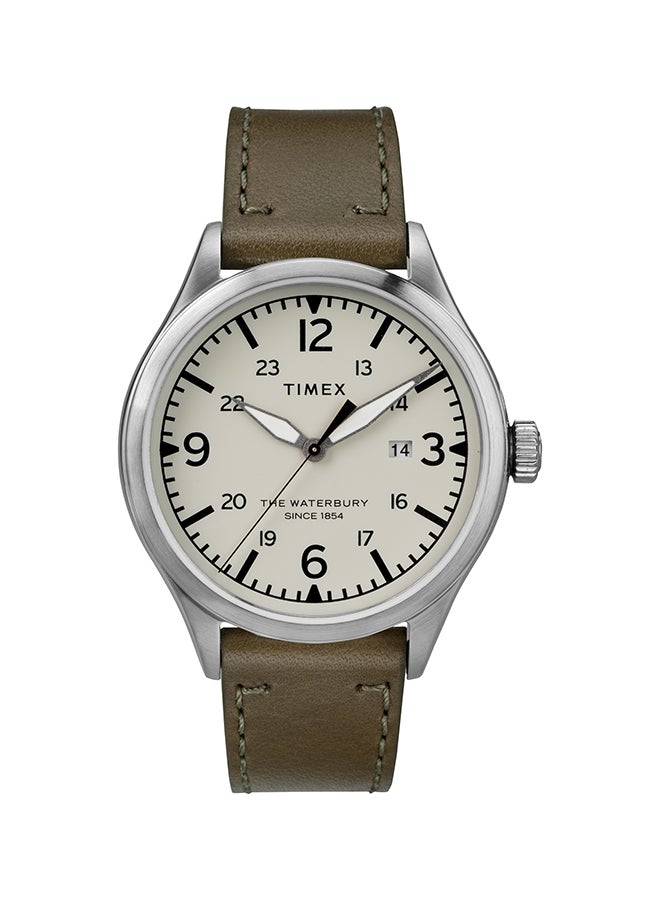 TIMEX - Men's Water Resistant Leather Analog Watch TW2R71100 - Image 1