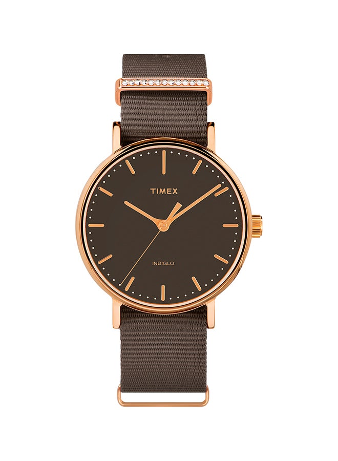 TIMEX women Fairfield Crystal Bar Fabric Analog Wrist Watch TW2R48900 - Image 1