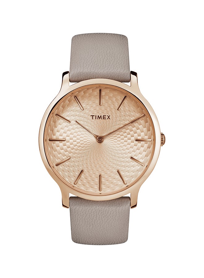 TIMEX women Style Elevated Leather Analog Wrist Watch TW2R49500 - Image 1