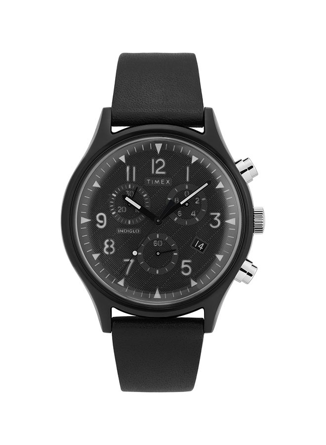 TIMEX Men's Mk1 Steel Supernova Chrono Leather Analog Wrist Watch TW2T29500 - Image 1