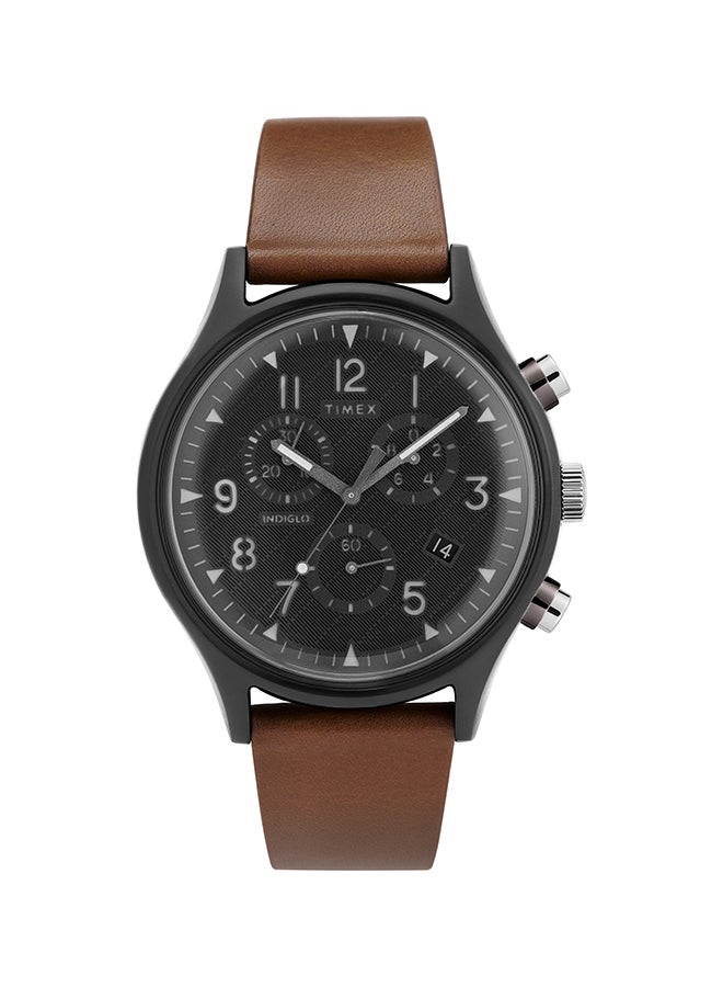TIMEX men Mk1 Steel Supernova Chrono Leather Analog Wrist Watch TW2T29600 - Image 1