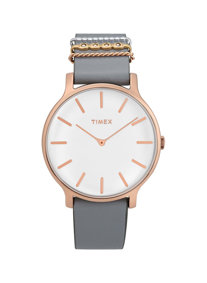 TIMEX women Metropolitan Leather Analog Wrist Watch TW2T45400 - Image 1